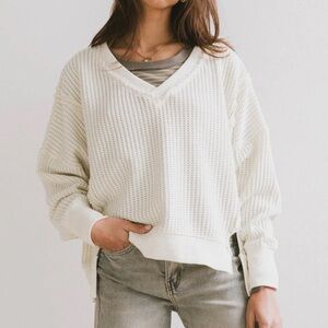 Maeve Cream Long Sleeve Top